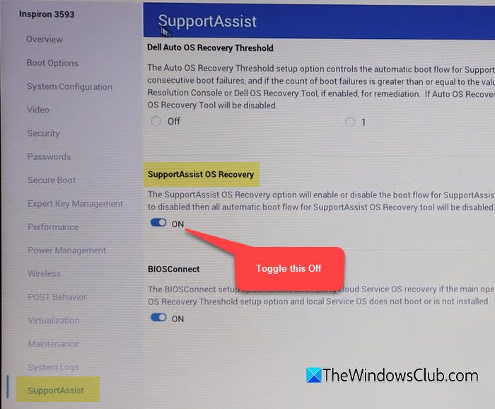 SupportAssist OS Recovery