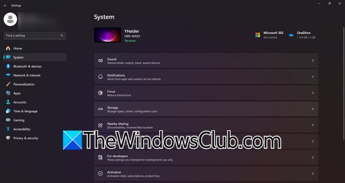 Display Option missing from Windows Settings 