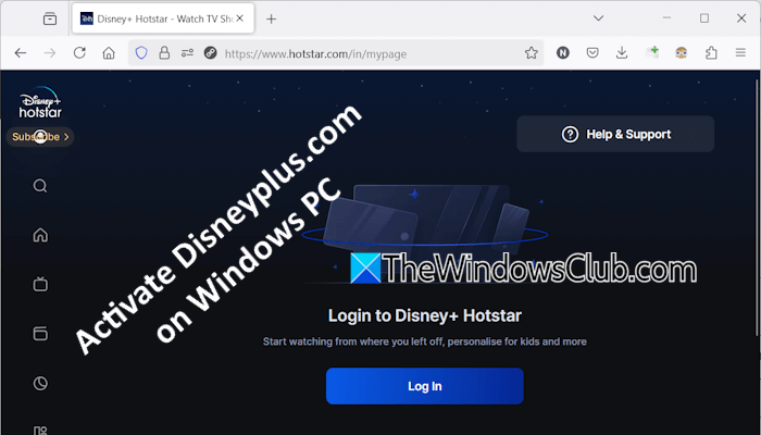 start activation of Disneyplus.com Windows PC