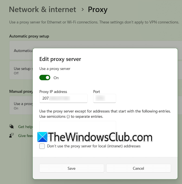 Configure Proxy Server on PC