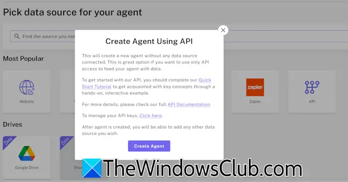 Create CustomGPT Agent with API