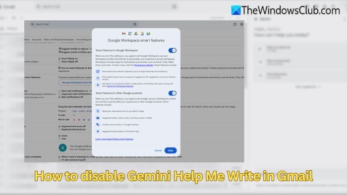 How to disable Gemini Help Me Write in Gmail