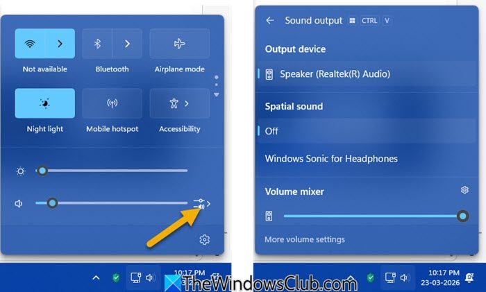 switch between Headphones and Speakers