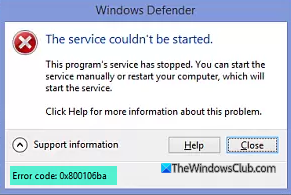 Windows Defender Error 0x800106ba