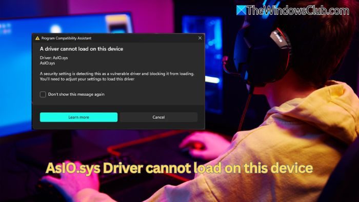 AsIO.sys Driver cannot load on this device