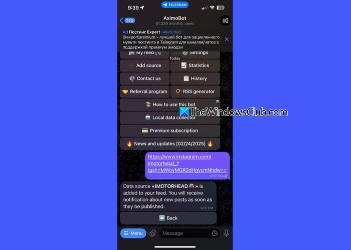 AximoBot Add Account
