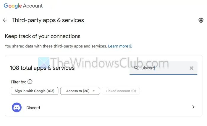 Disconnect Discord from Google Account