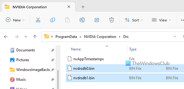 Rename or delete nvdrsdb0.bin or nvdrsdb1.bin files