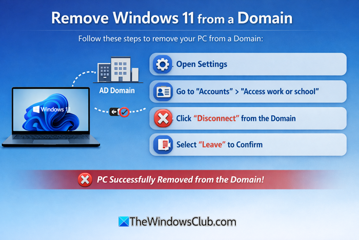 remove Windows 11 computer from a domain