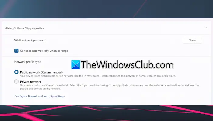 Network Profile keeps changing automatically on Windows 11