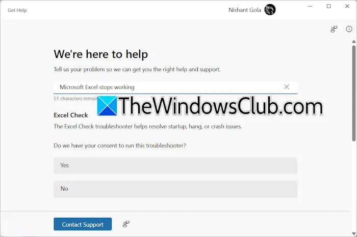 Start Excel troubleshooter Start Excel troubleshooter