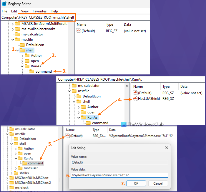 add run as administrator registry entries for msc file