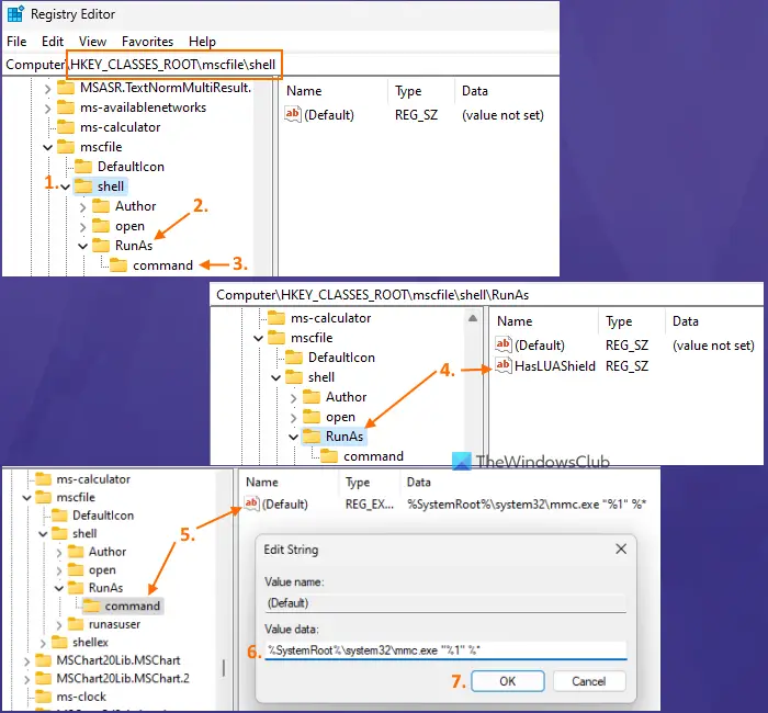 add run as administrator registry entries for msc file