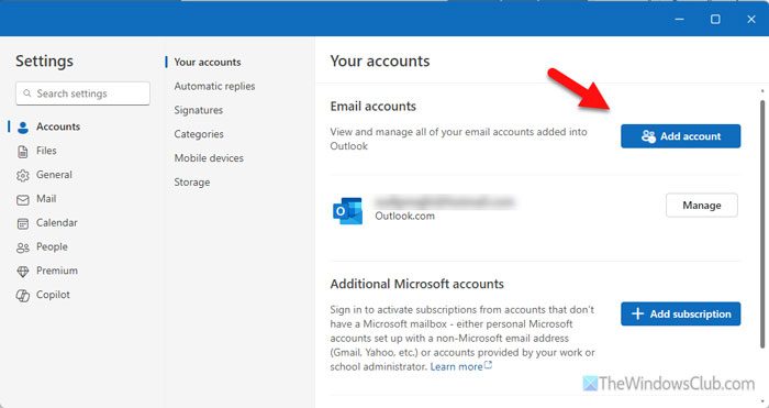 Set up & add multiple email accounts to new Outlook app