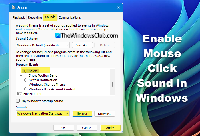 How to enable Mouse Click Sound in Windows 11 How to enable Mouse Click Sound in Windows 11