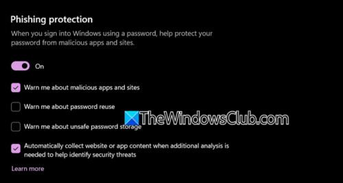 View of Enable Enhanced Phishing Protection in Microsoft Defender