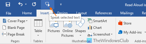 use speak feature microsoft word