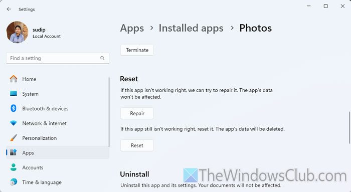 Microsoft.Photos.exe high memory usage in Windows 11