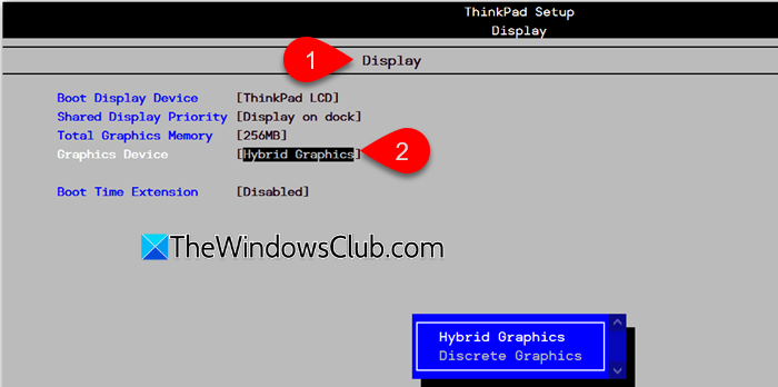 Change Display Mode in BIOS