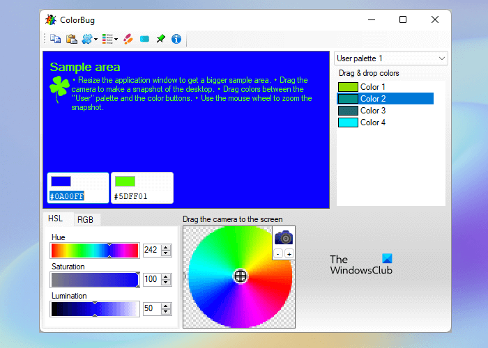 ColorBug free color palette maker