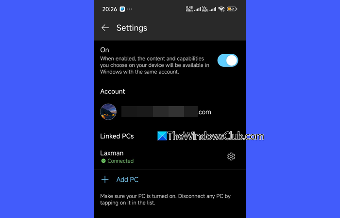 Link to Windows Settings Link to Windows Settings