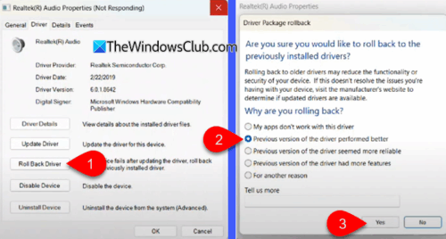 No sound after installing Realtek audio drivers in Windows 11