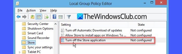 Turn off the Store application