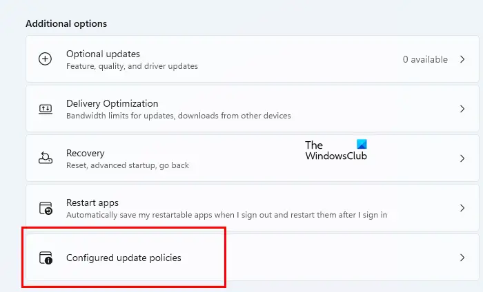 View configured Windows Update Policies Windows 11