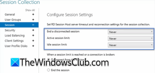 How to set time limit for disconnected RDP sessions in Windows