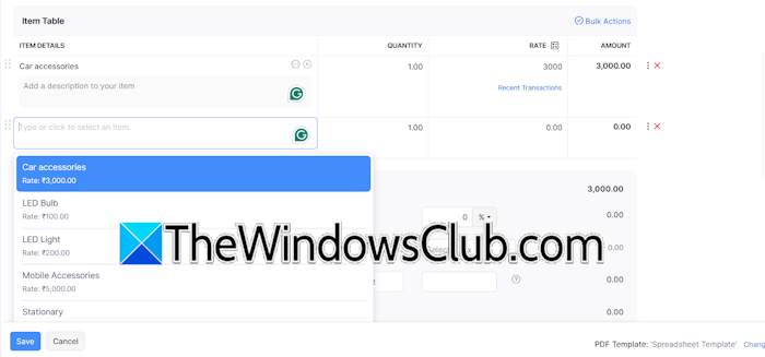 Add items to recurring invoice Add items to recurring invoice