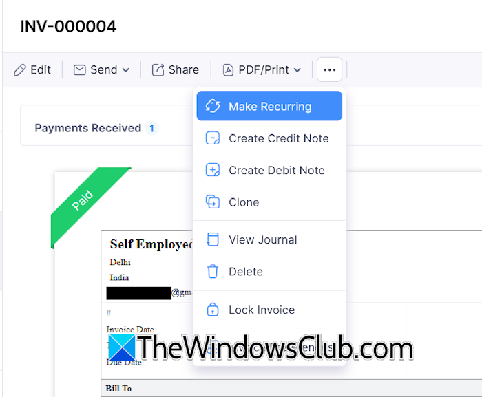 Automate recurring invoices & payment reminders in Zoho Books