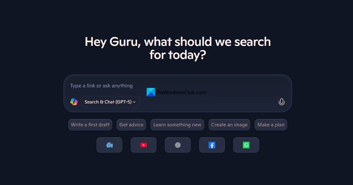 Copilot homepage on Edge browser