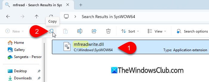 Copy MFReadWrite DLL