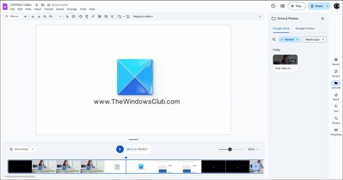 Google Vids video editor