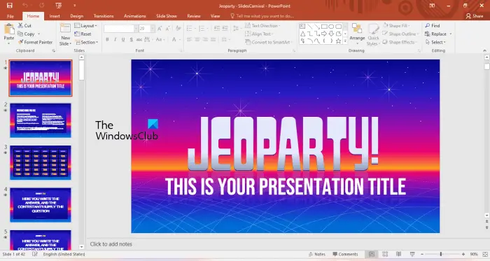 Jeoparty PowerPoint game template