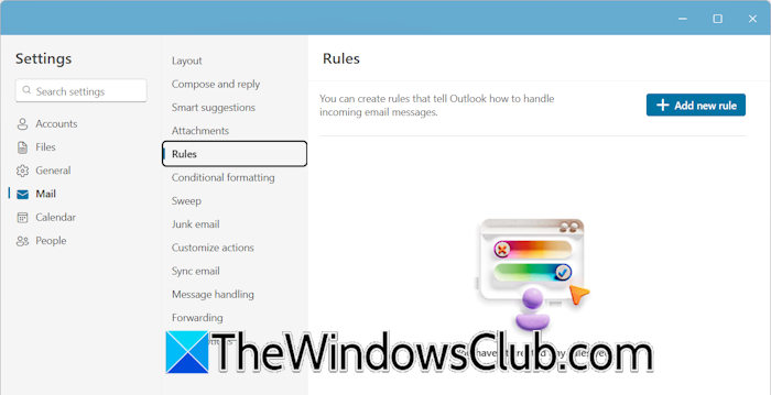 Manage New Outlook app rules