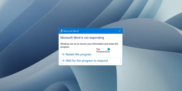Microsoft Word is not responding