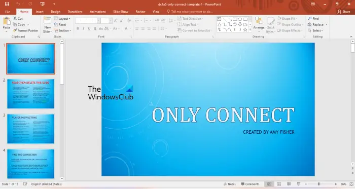 Only Connect PowerPoint game template