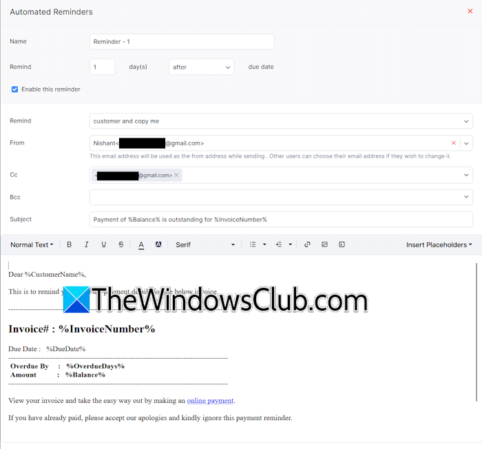 Setup Automated Payment Reminder Zoho Books Setup Automated Payment Reminder Zoho Books