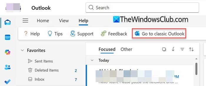 Switch between classic and new Outlook Switch between classic and new Outlook