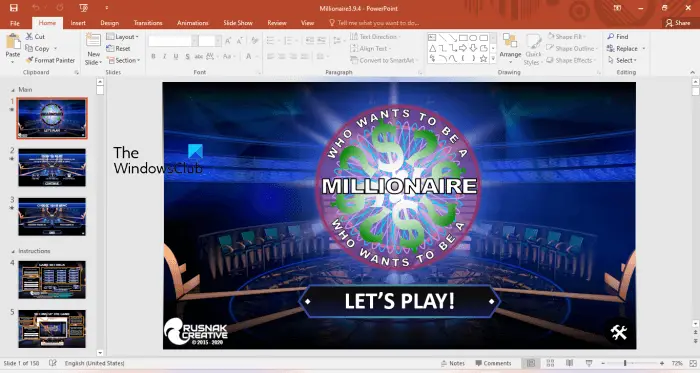 Who Wants to Be a Millionaire PPT template