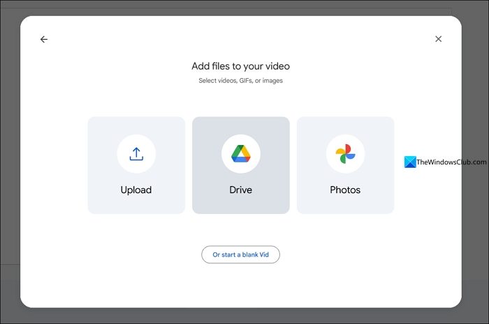 add video from google drive on google vids