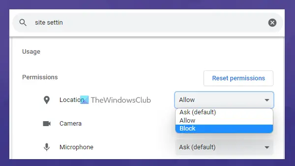 disable geolocation in browser