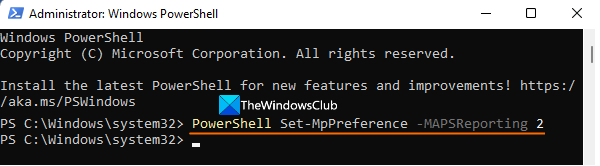 enable cloud delivered protection using powershell