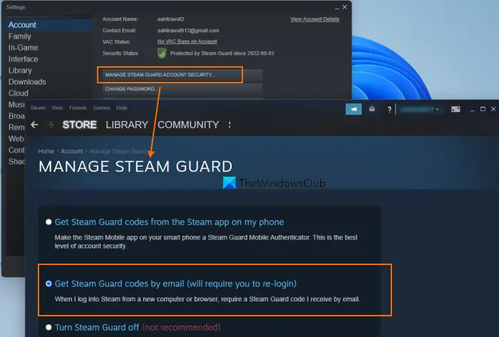 enable steam guard