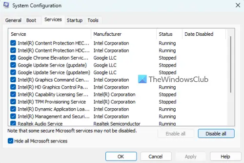 msconfig to troubleshoot in clean boot