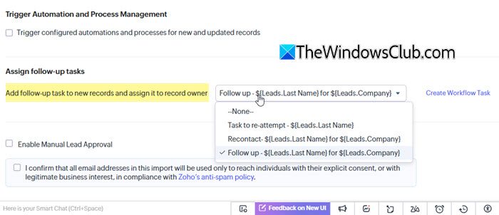 Assign follow-up tasks