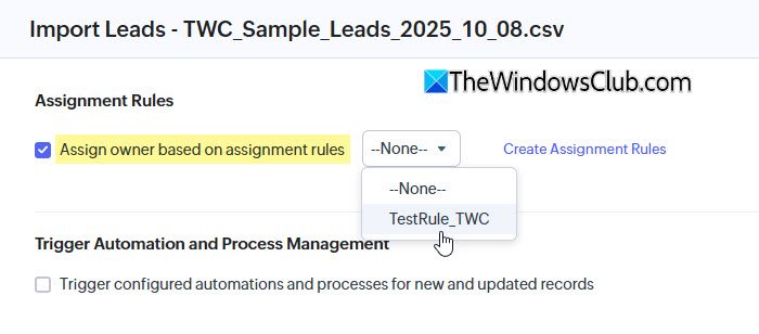 Assignment Rules
