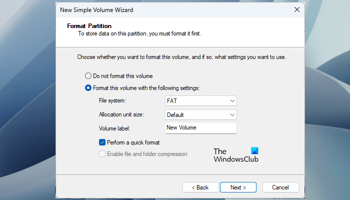 Create new simple volume Create new simple volume