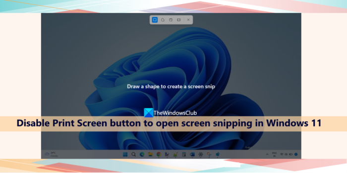 Disable Print Screen button to open screen snipping Windows 11